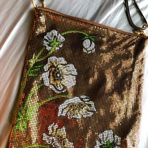 Metallic chain link vintage purse